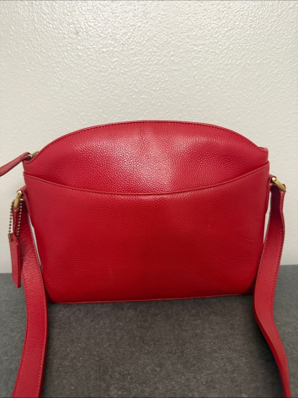 Coach Red Pebbled Leather Madison  Crossbody Bag 90’s vintage
